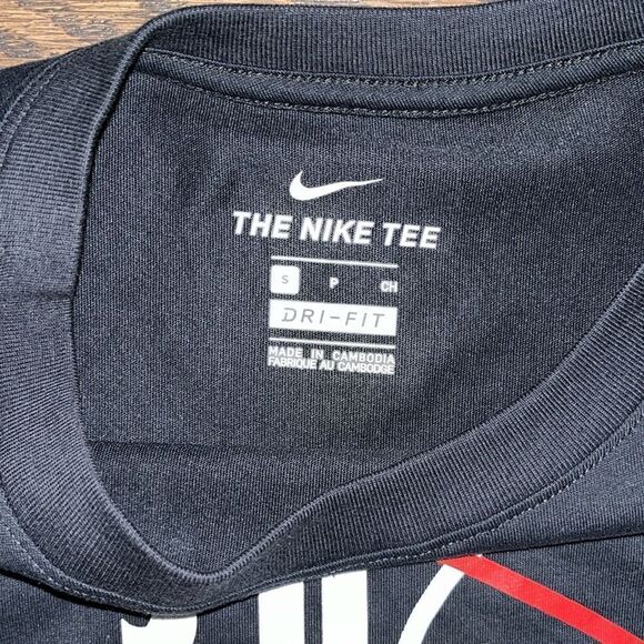 New Black Mens 🏀 Nike geometric block Basketball Tee T shirt S retro athletic - Picture 3 of 3